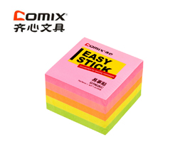 齐心（Comix）5本配色装荧光纸易事贴/便利贴/便签纸/便签本(76x76mm)100张/本D7002EC